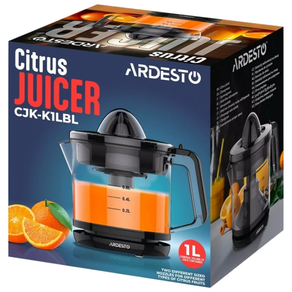Storcator de fructe Ardesto CJK-K1LBL Black 40 W, Pentru citrice, Numărul de viteze: 1 photo 6
