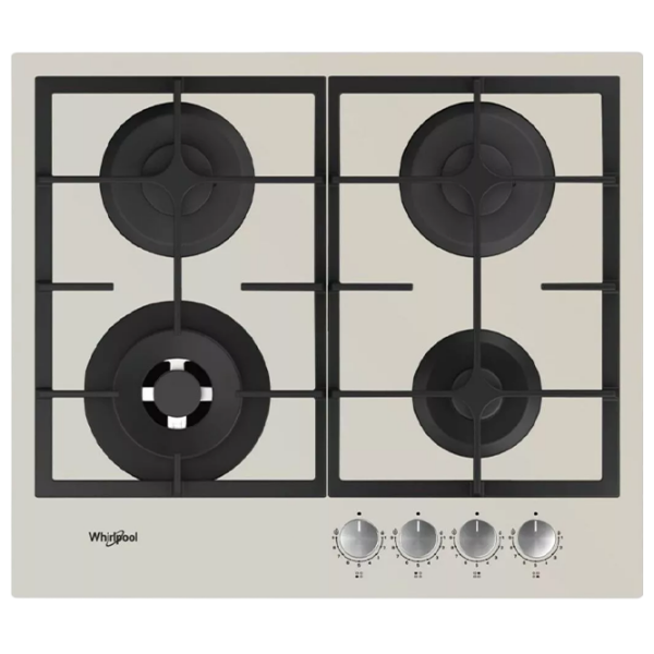 Plită încorporabilă pe gaz Whirlpool GOFL 629/SH EE Beige Inox, Gratare: Fontă photo 1