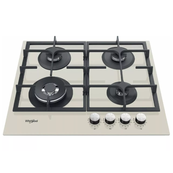 Plită încorporabilă pe gaz Whirlpool GOFL 629/SH EE Beige Inox, Gratare: Fontă photo 3
