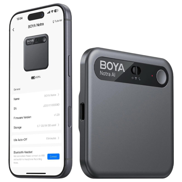 Microfon Boya Notra AI Note Taker & Voice Recorder Black  photo 6