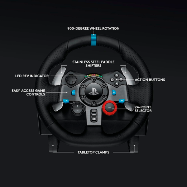 Руль Logitech Driving Force Racing G29 + Driving Force Shifter F Черный Проводная / 21 buttons photo 4