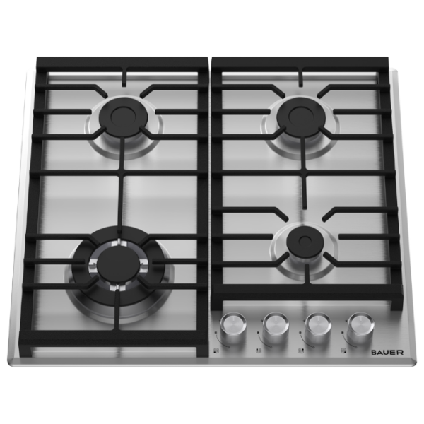 Plită încorporabilă pe gaz Bauer Nirvana 6L4GT FFD IX Inox Inox, Gratare: Fontă photo 1