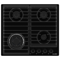 Plită încorporabilă pe gaz Bauer Oligark 6L4GT FFD BLG Black Sticlă călită, Gratare: Fontă