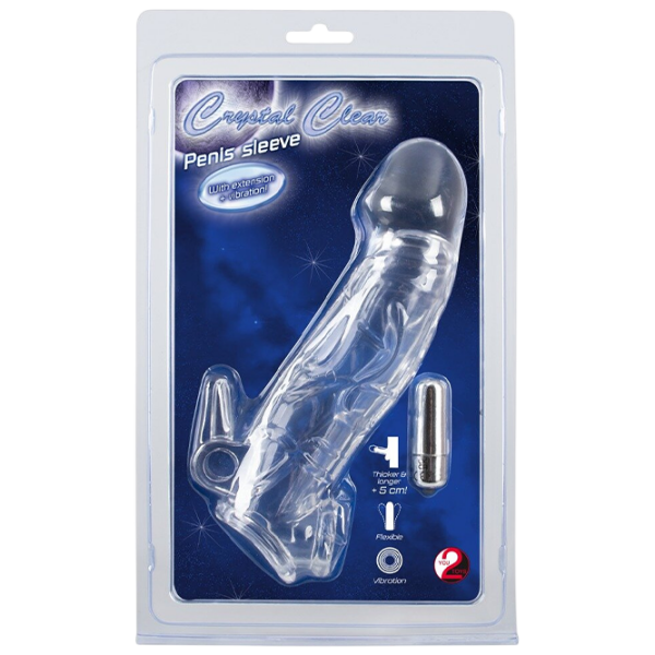 Чехол для пениса You2Toys Chrystal Skin Penis Sleeve Vibro (23 см) Прозрачный  photo 1