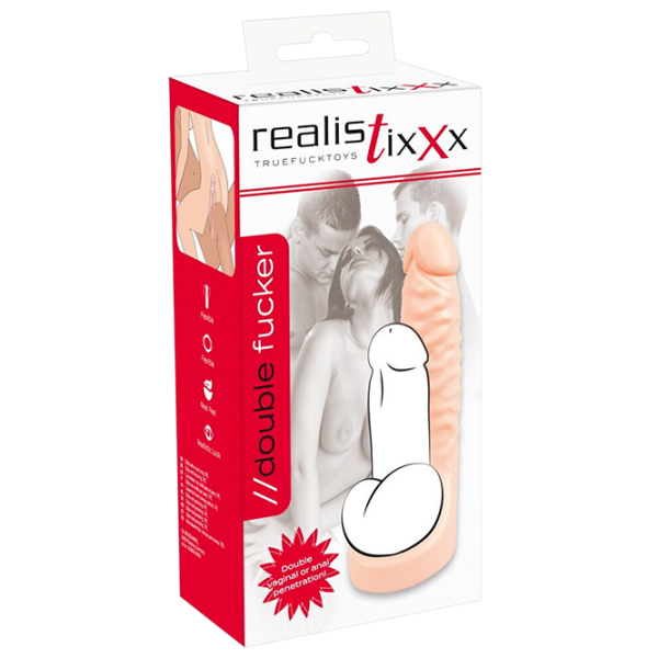 Чехол для пениса RealistixXx Double Fucker (18 см) Бежевый  photo 1