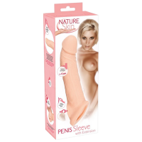 Чехол для пениса Nature Skin Penis Sleeve with Extension 5 cm (21 см) Бежевый 