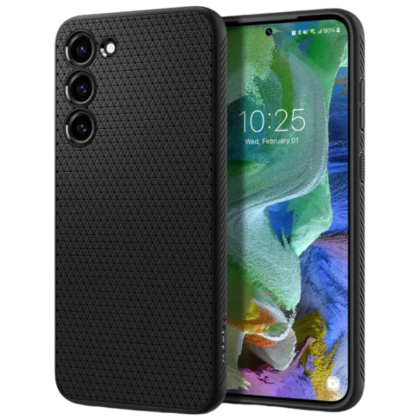 Чехол для смартфона Samsung Galaxy S23 Plus (Liquid Air) Ornament Чёрный матовый Spigen, ТПУ, Back