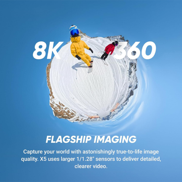 Экшн-камера Insta360 X5 Ski Bundle Черный 72 МП / 2400 мАч / IP68 photo 2