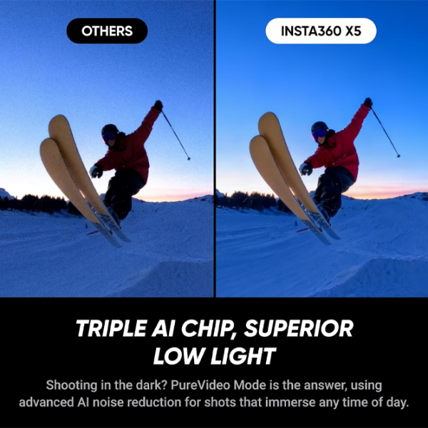 Экшн-камера Insta360 X5 Ski Bundle Черный 72 МП / 2400 мАч / IP68 photo 4