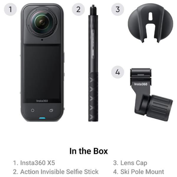 Экшн-камера Insta360 X5 Ski Bundle Черный 72 МП / 2400 мАч / IP68 photo 10