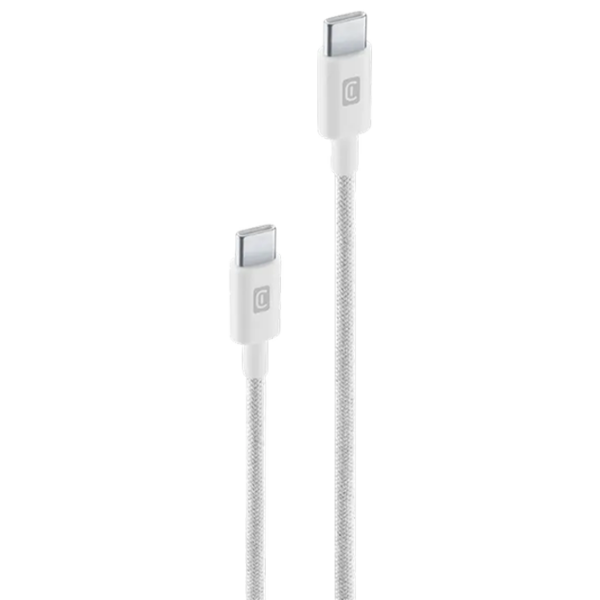 Кабель для телефона Cellularline Power Braided USB Type-C / USB Type-C Белый  photo 1