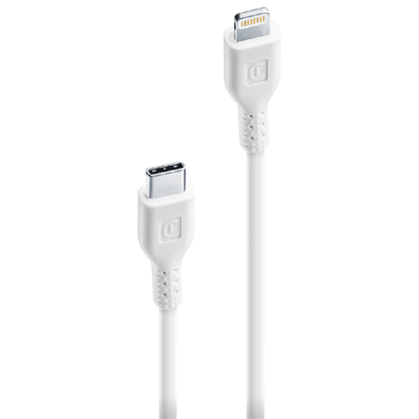 Cablu pentru telefon Cellularline Power MFI USB Type-C / Lightning White  photo 1