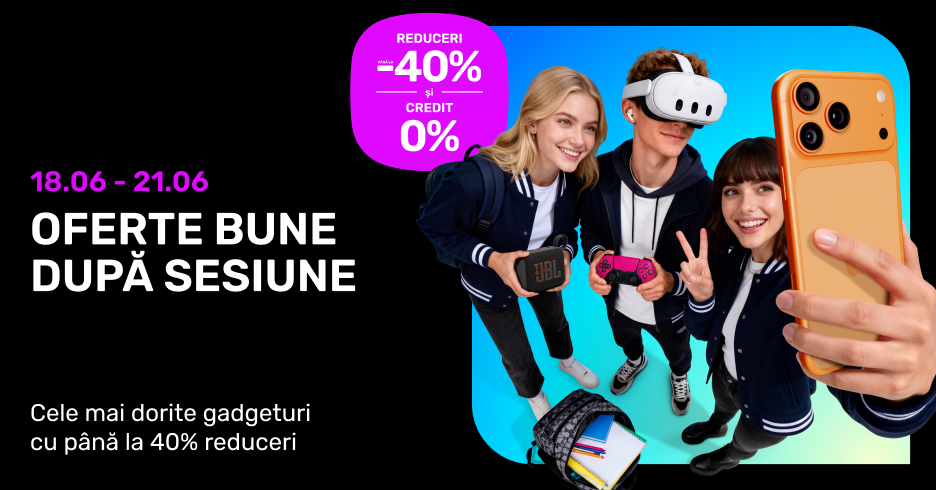 Te invităm la Darwin să sărbătorești finalul sesiunii cu până la 40% reduceri și credit 0% la toate gadgeturile
