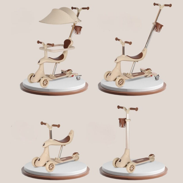 Trotinetă pentru copii cu trei roți ChiToys M7-4 (074001) Beige 1 an, 50 kg, Din PU photo 2