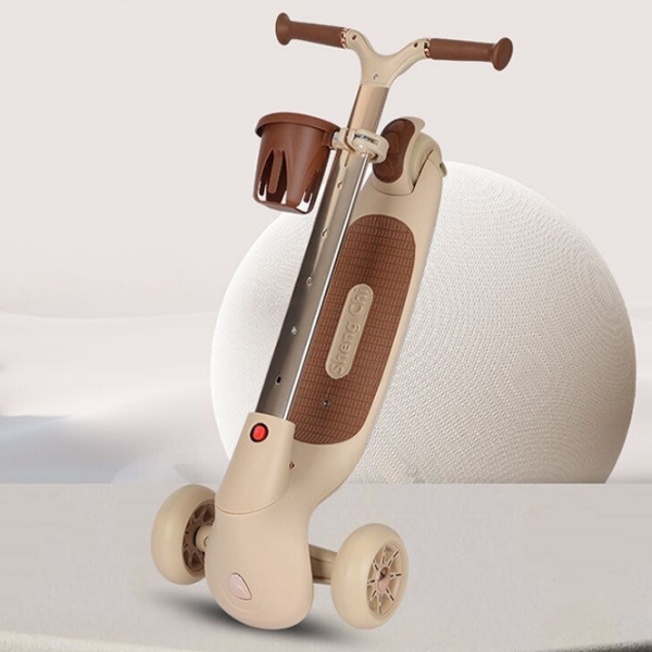 Trotinetă pentru copii cu trei roți ChiToys M7-4 (074001) Beige 1 an, 50 kg, Din PU photo 4