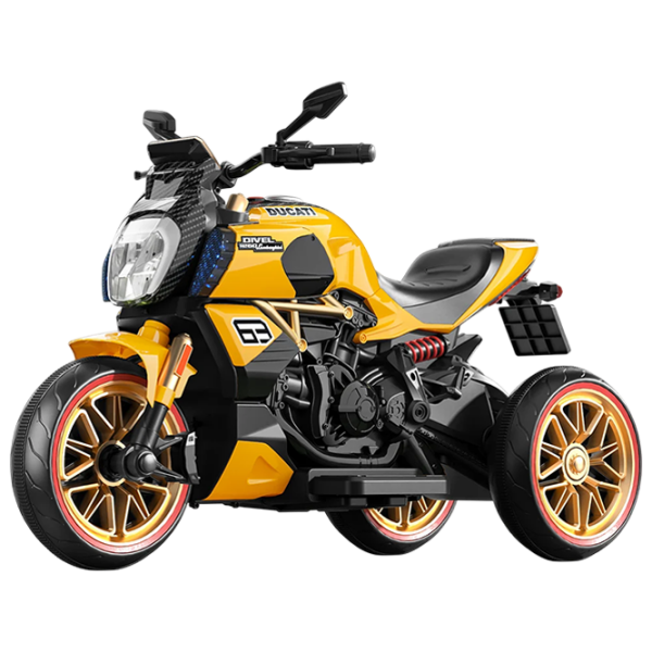 Детский мотоцикл Caider 1260 Желтый 3+ | 25 кг | 5 км/ч photo 1