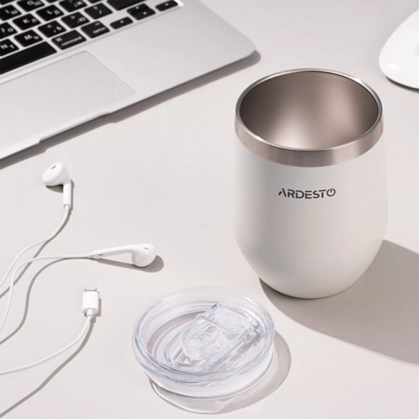 Cană termo Ardesto Compact Travel Mug White 0.35l photo 3