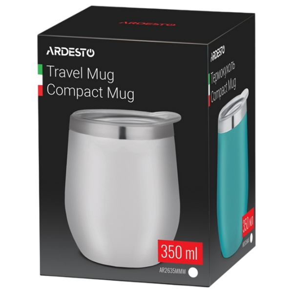 Cană termo Ardesto Compact Travel Mug White 0.35l photo 4
