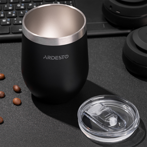 Cană termo Ardesto Compact Travel Mug Black 0.35l photo 4