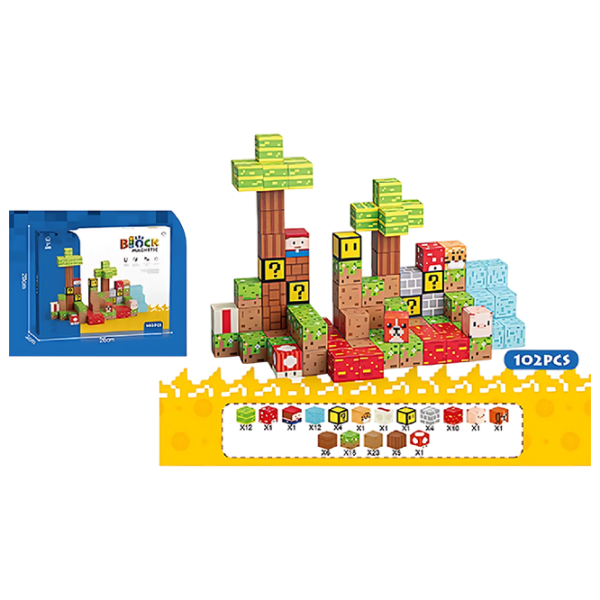 Constructor HD Toys Magnetic Blocks Multicolor Numărul de piese 102 , 3+