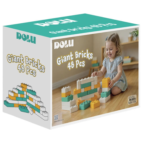 Конструктор Dolu Giant Bricks Разноцветный Количество деталей 48, 1+ photo 1
