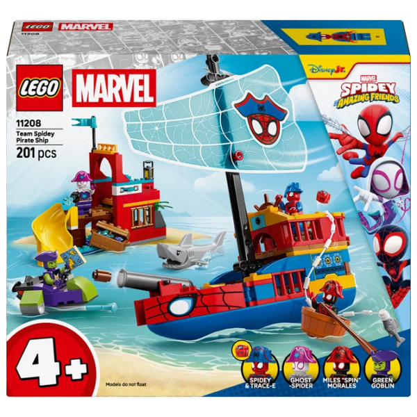 Constructor LEGO Team Spidey Pirate Ship Red Numărul de piese 201, 4+