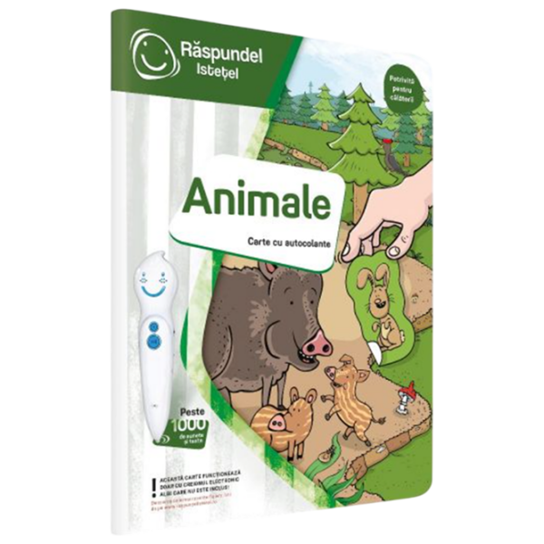 Carte educativă Raspundel Istetel Stickerbook Animals Dezvoltare, 5+