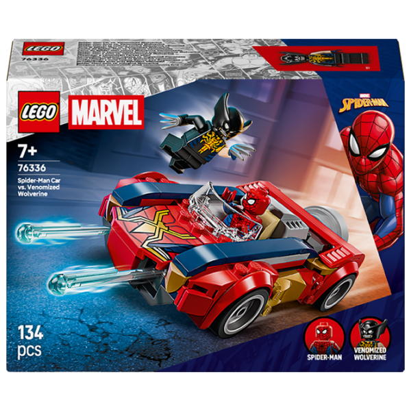 Конструктор LEGO Spider-Man Car VS. Venomized Wolverine Красный Количество деталей 134, 7+