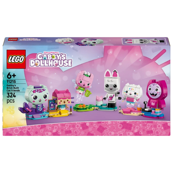 Constructor LEGO Gabby's Brick-Built Cat Friends Pink Numărul de piese 324, 6+