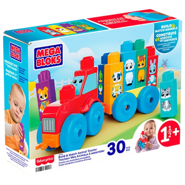 Конструктор Mattel Build & Match Animal Tractor Разноцветный Количество деталей 30, 1+