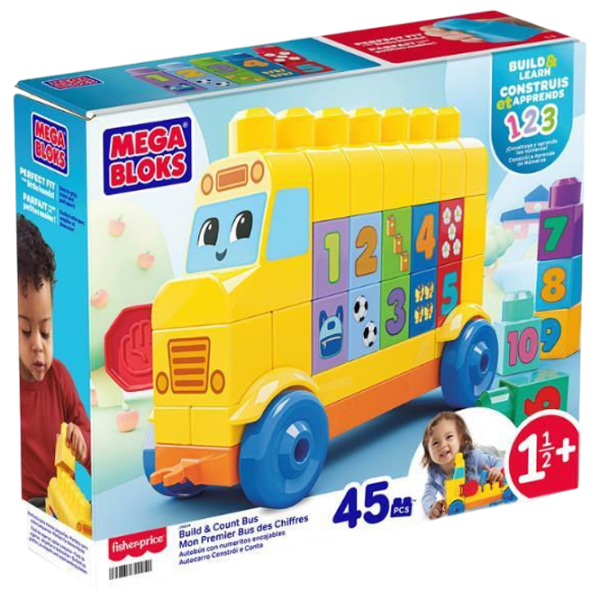 Конструктор Mattel Build & Count Bus Желтый Количество деталей 45, 1.5+