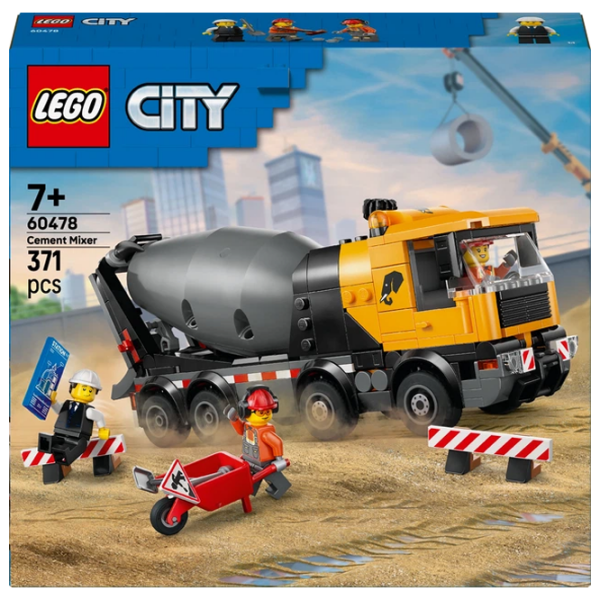 Constructor LEGO Cement Mixer Gray Numărul de piese 371, 7+