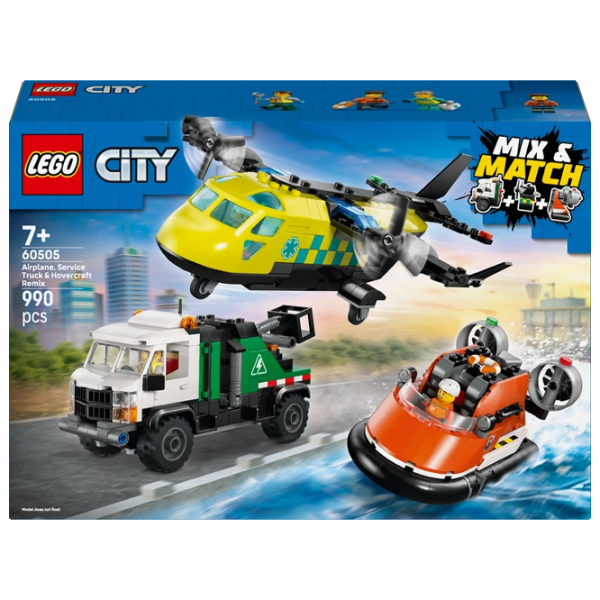 Конструктор LEGO Airplane Service Truck & Hovercraft Remix Разноцветный Количество деталей 990, 7+