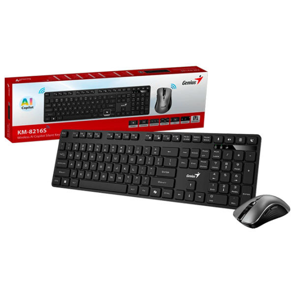 Tastatura & Mouse Genius KM-8216S Black Home and Office, Fără fir photo 3