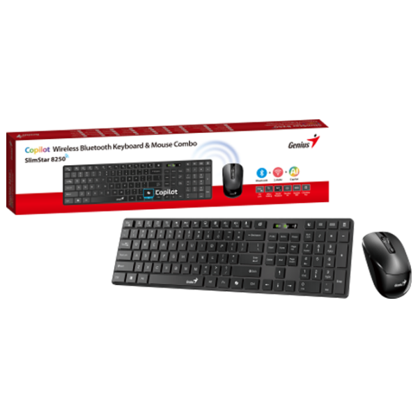 Tastatura & Mouse Genius SlimStar 8250 Black Home and Office, Fără fir photo 4