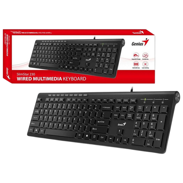 Клавиатура Genius SlimStar 230 II Черный Для дома и офиса, Проводная photo 6
