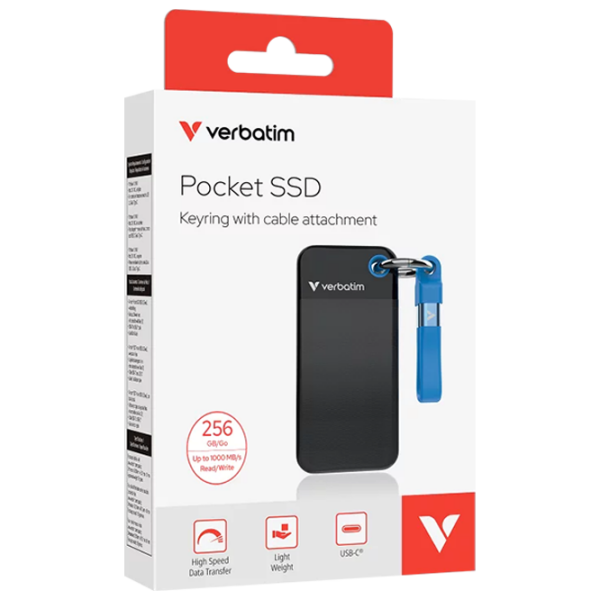 Внешние накопители SDD Verbatim Pocket 256 ГБ Черный  photo 4