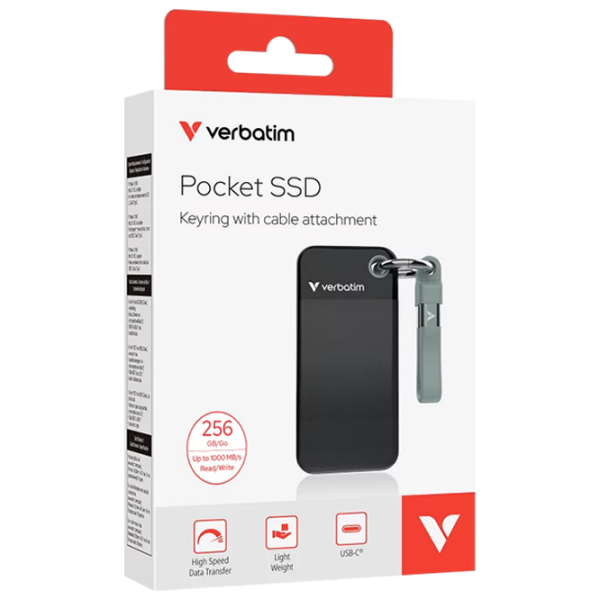 Внешние накопители SDD Verbatim Pocket 256 ГБ Черный  photo 4