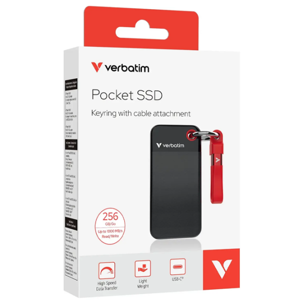 Внешние накопители SDD Verbatim Pocket 256 ГБ Черный  photo 5