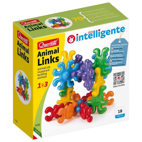 Конструктор Quercetti Animal Links Разноцветный Количество деталей 18, 1+