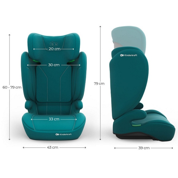 Детское автокресло KinderKraft I-Spark 2 Plus i-Size KCISPA02GREPL00 Зеленый 3 года - 12 лет, 36 кг photo 6