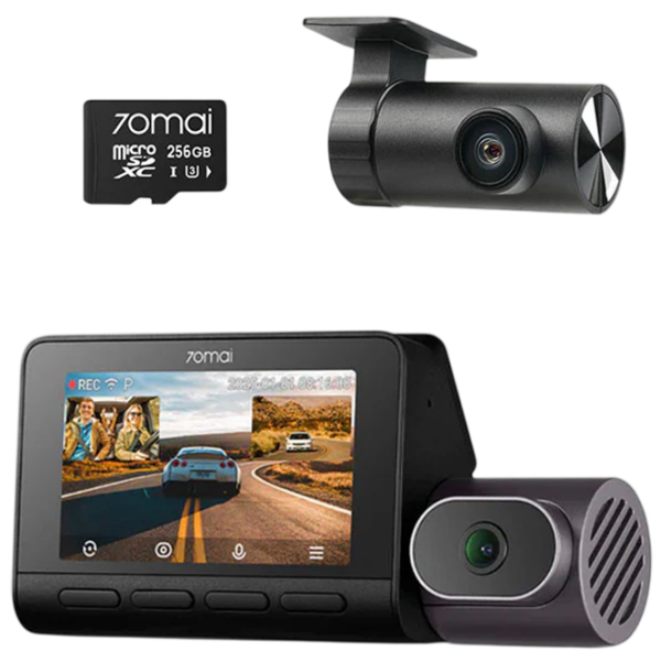 Cameră Auto 70mai T800-2 3Channel HDR 4K Dash Cam + Rear Cam RC24 HDR + 256GB Black / Black photo 1