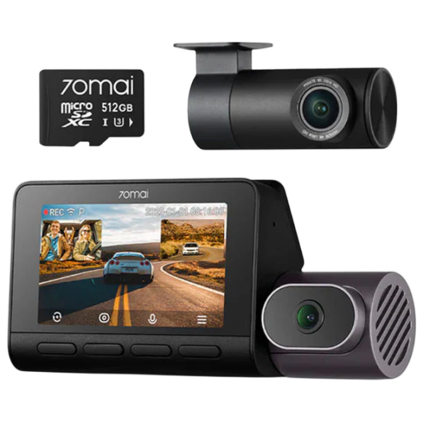 Cameră Auto 70mai T800-41 Premium 3Channel HDR 4K Dash Cam + Rear Cam RC41 HDR 4K + 512GB Black / Black photo 1