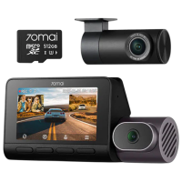 Cameră Auto 70mai T800-41 Premium 3Channel HDR 4K Dash Cam + Rear Cam RC41 HDR 4K + 512GB Black / Black
