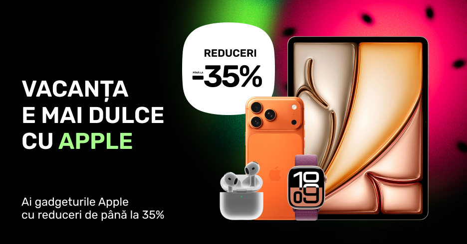 Apple cu reduceri de pana la 35% sau credit 0%.