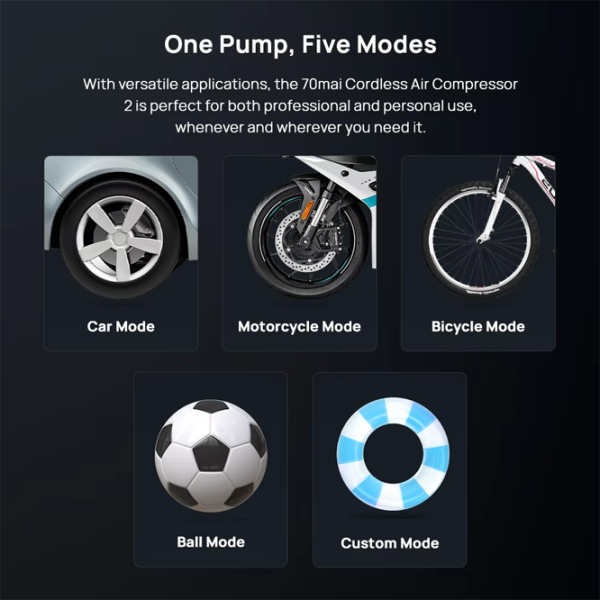 Автомобильный компрессор 70mai Midrive TP07 Wireless 2 Черный 12 л/мин / 10 бар photo 5