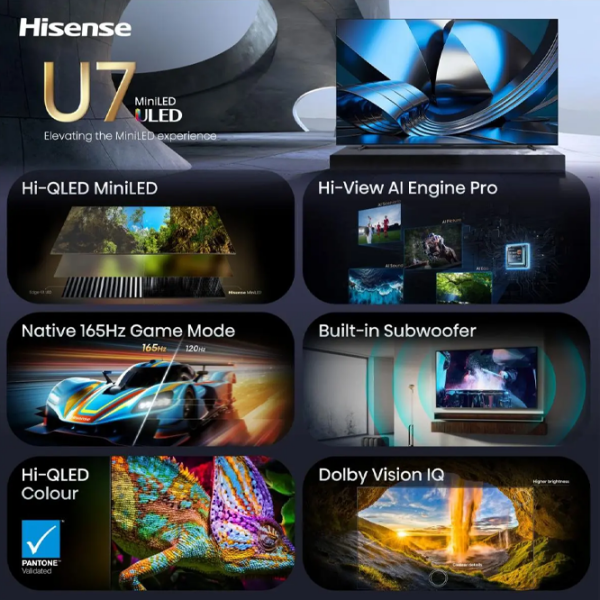 Телевизор Hisense 100U7SE Smart TV 4K Черный 100" | DLED | 4K photo 2