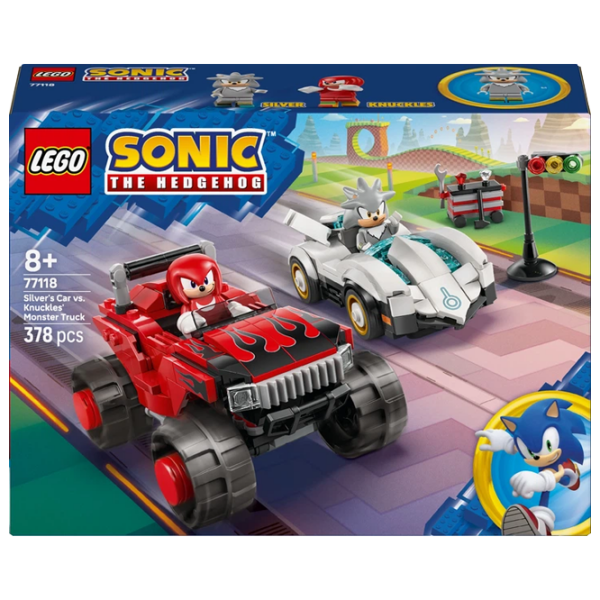 Constructor LEGO Silver's Car vs. Knuckles' Monster Truck Multicolor Numărul de piese 378, 8+