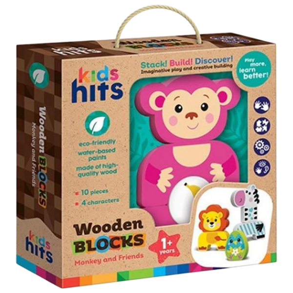 Конструктор Kids Hits Monkey and Friends Розовый Количество деталей 10, 1+