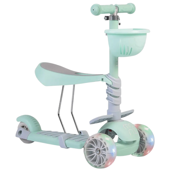 Детский трёхколёсный самокат Moni Bubblegum (MT.104807) Зеленый 3 года, 40 кг, Полиуретановые photo 1